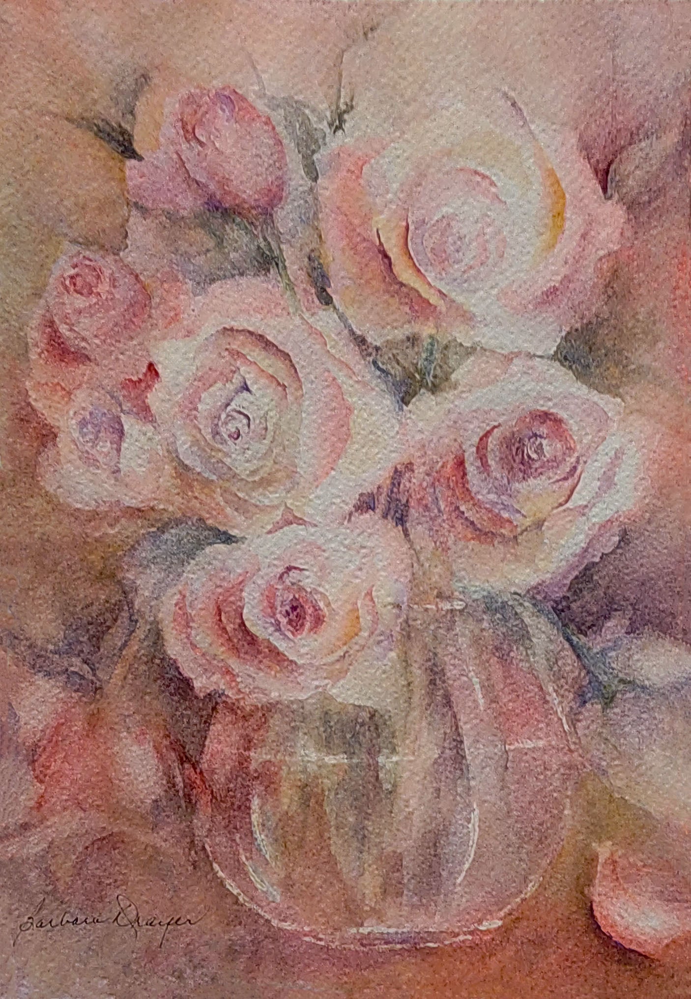 Blush Colored Roses by Barbara Drayer
