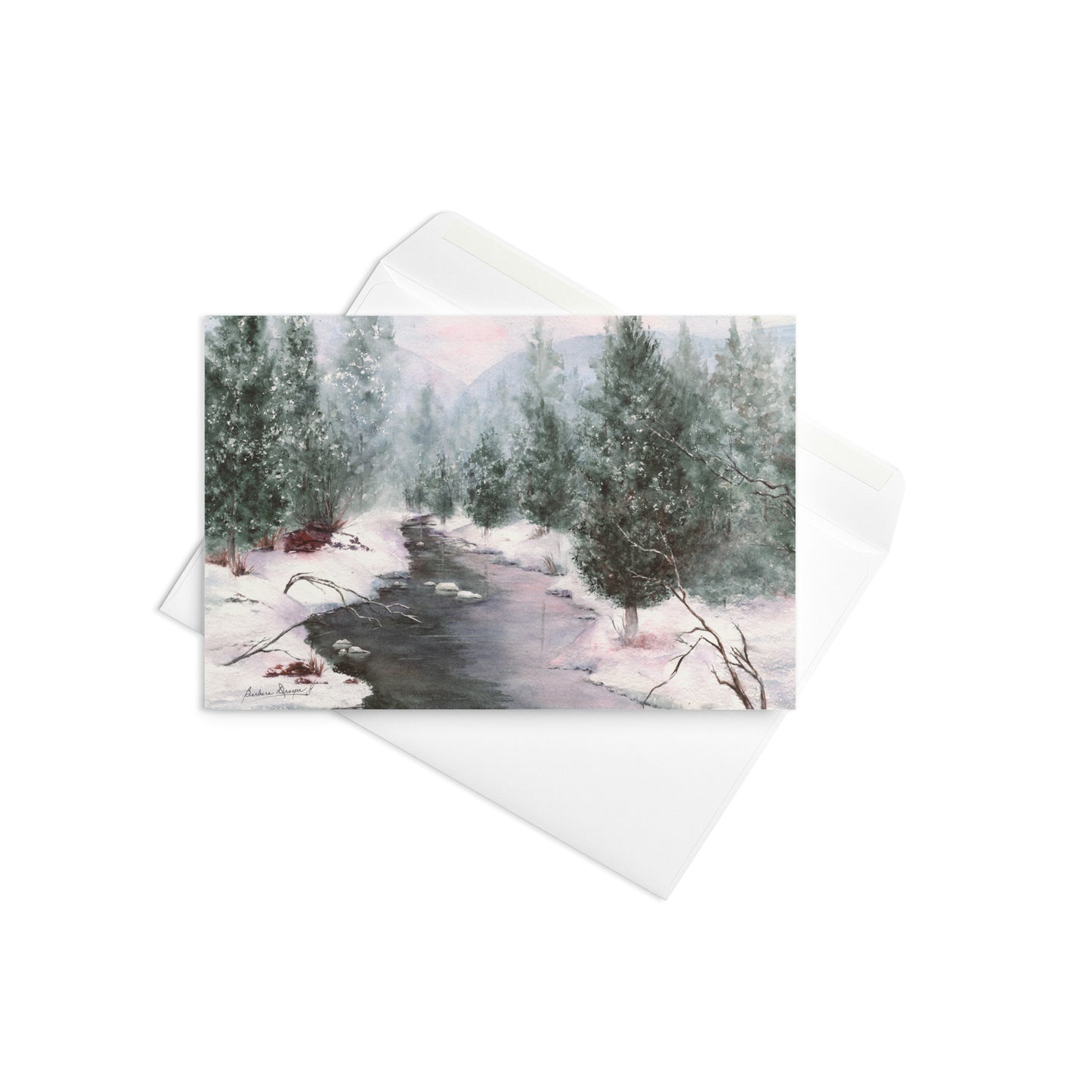 Winter River Scene by Barbara Drayer
