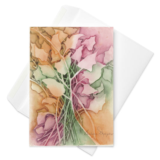 Pink, Orange and Green Leaves by Barbara Drayer