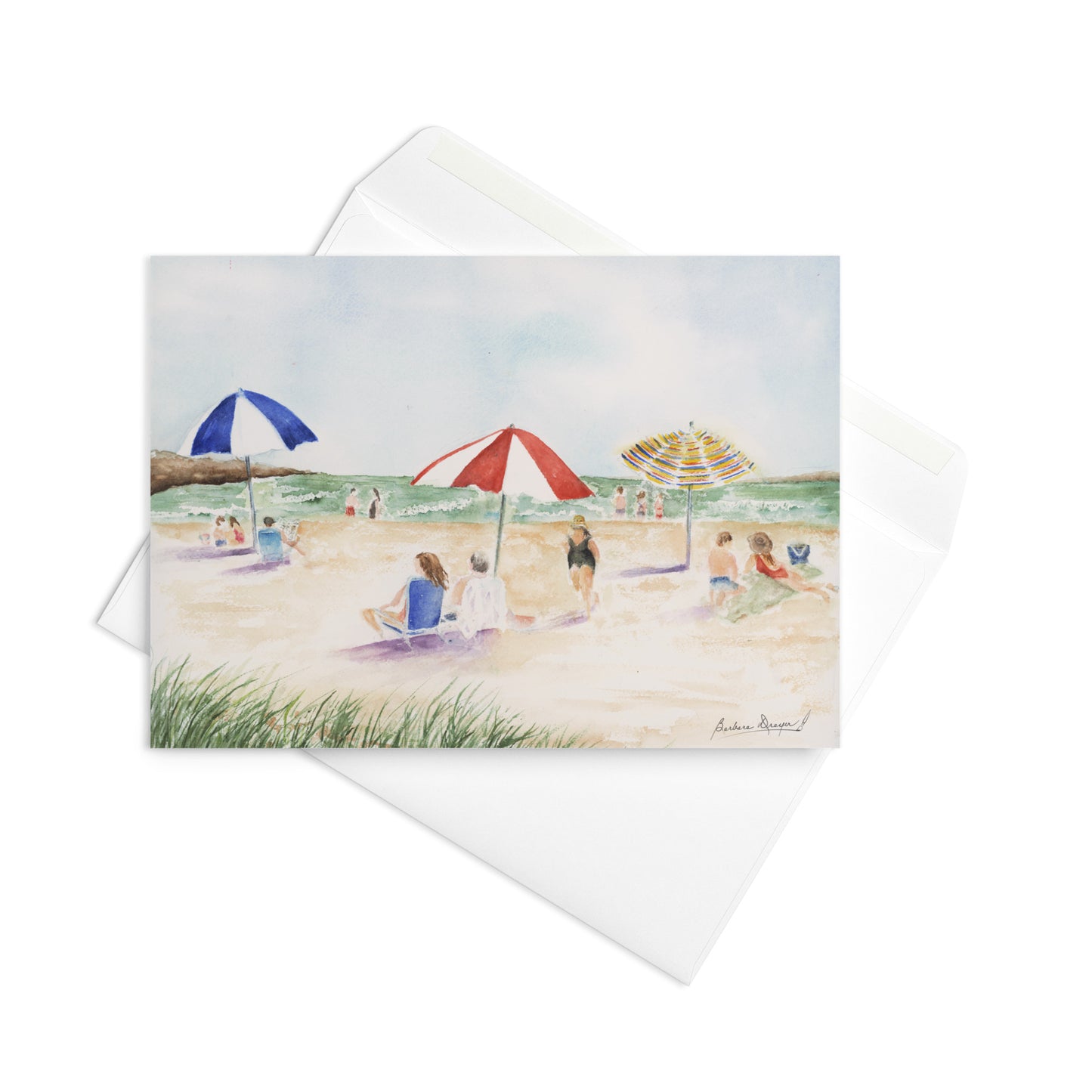 Colorful Beach Scene by Barbara Drayer