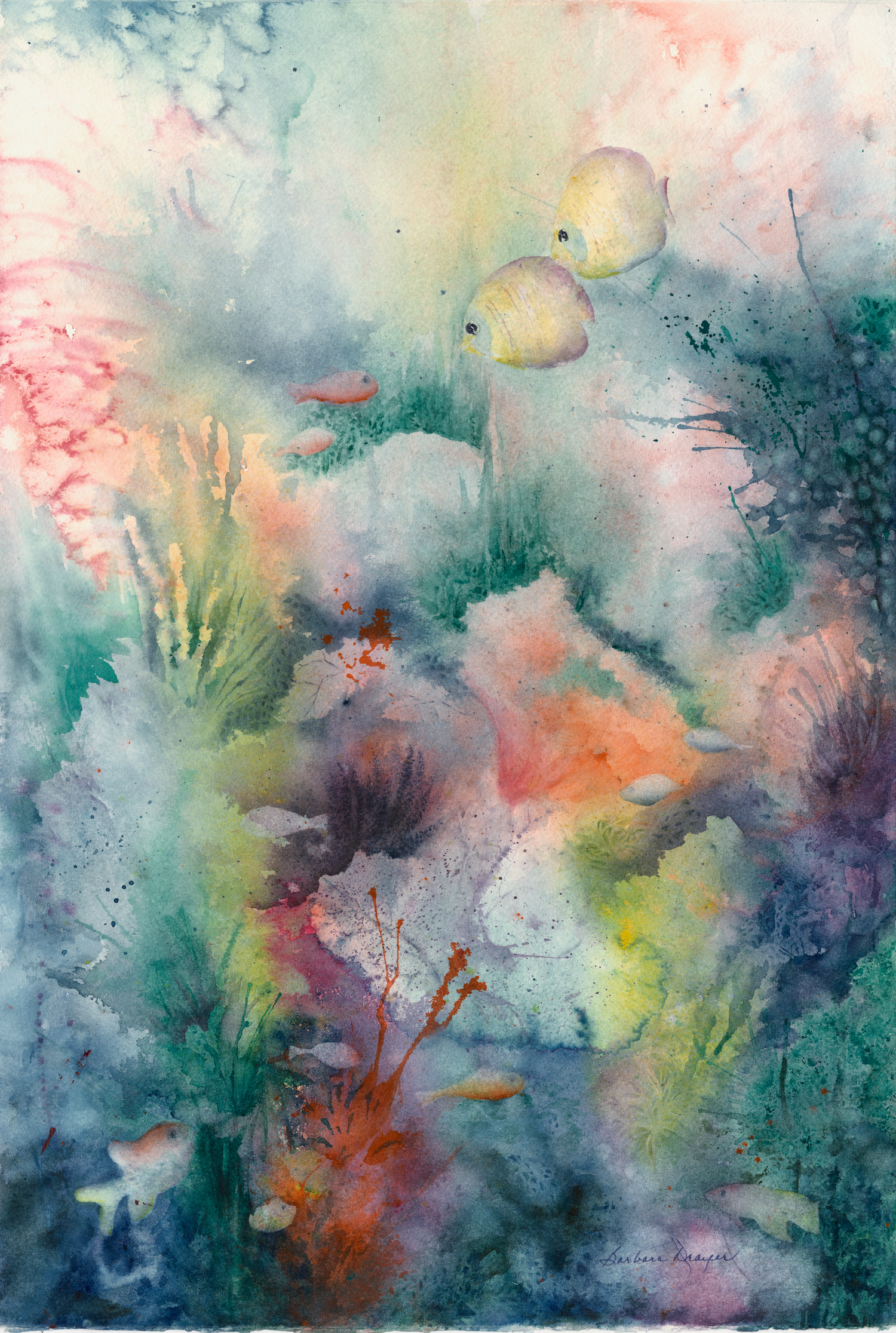 Fish and Coral Scene by Barbara Drayer