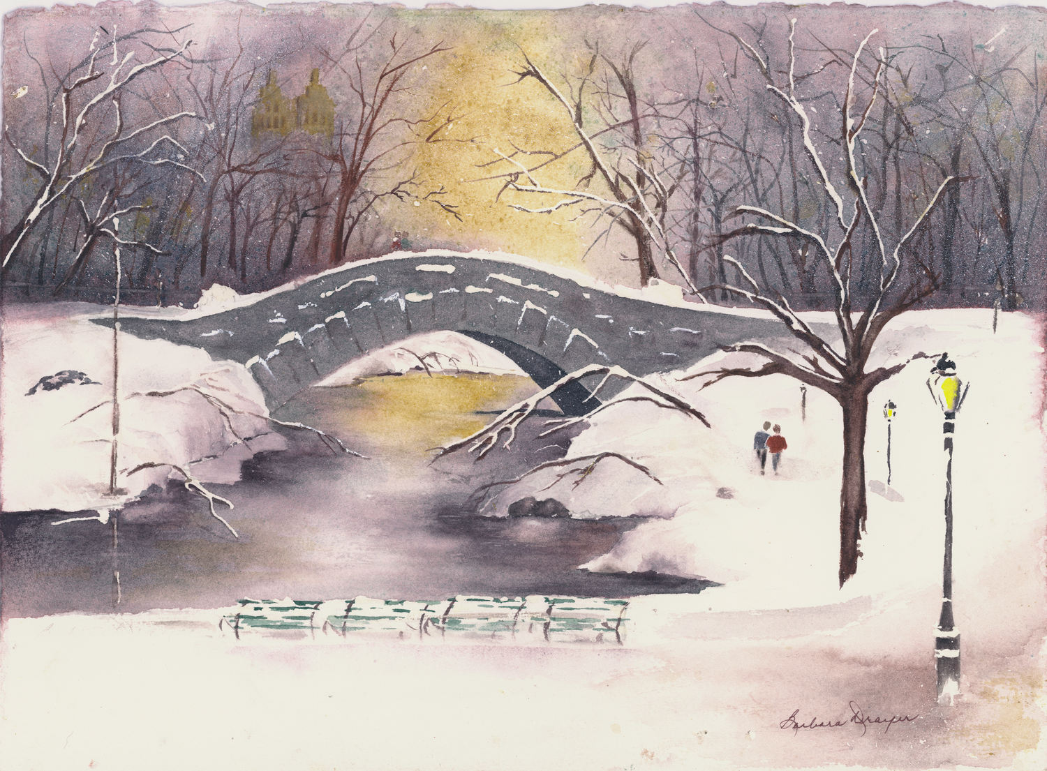 Gapstow Bridge in Grey by Barbara Drayer