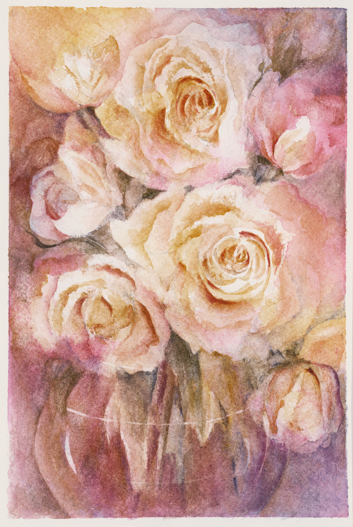 Cream Colored Roses by Barbara Drayer