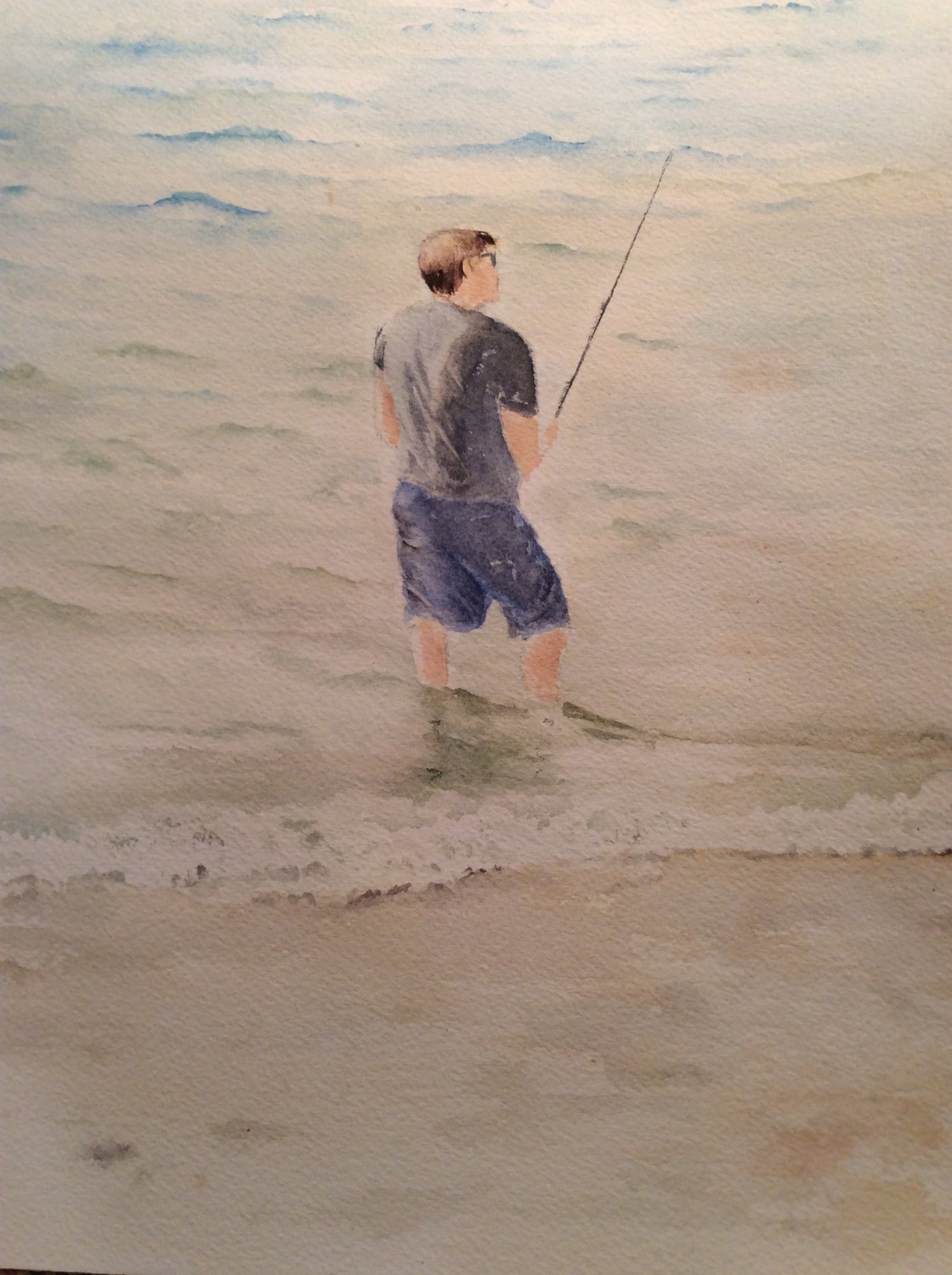 David Fishing by Barbara Drayer