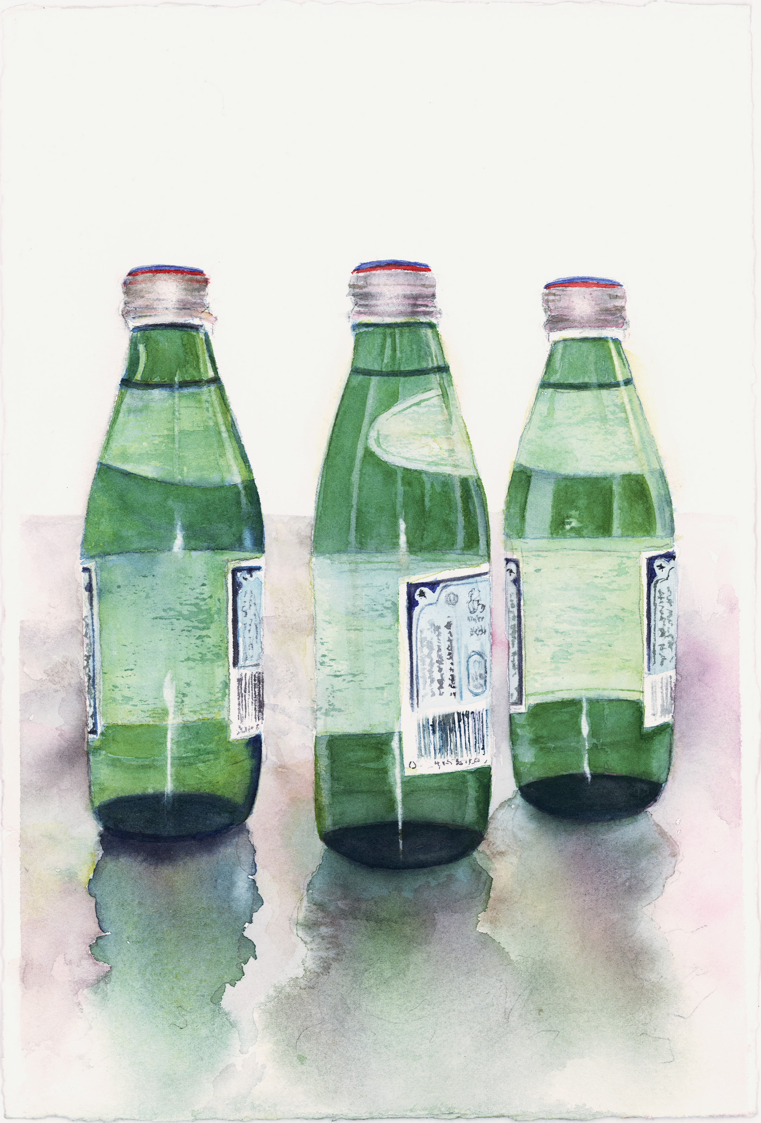 Green Glass Bottles by Barbara Drayer