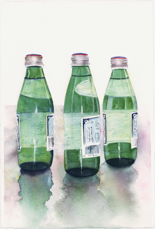 Green Glass Bottles by Barbara Drayer