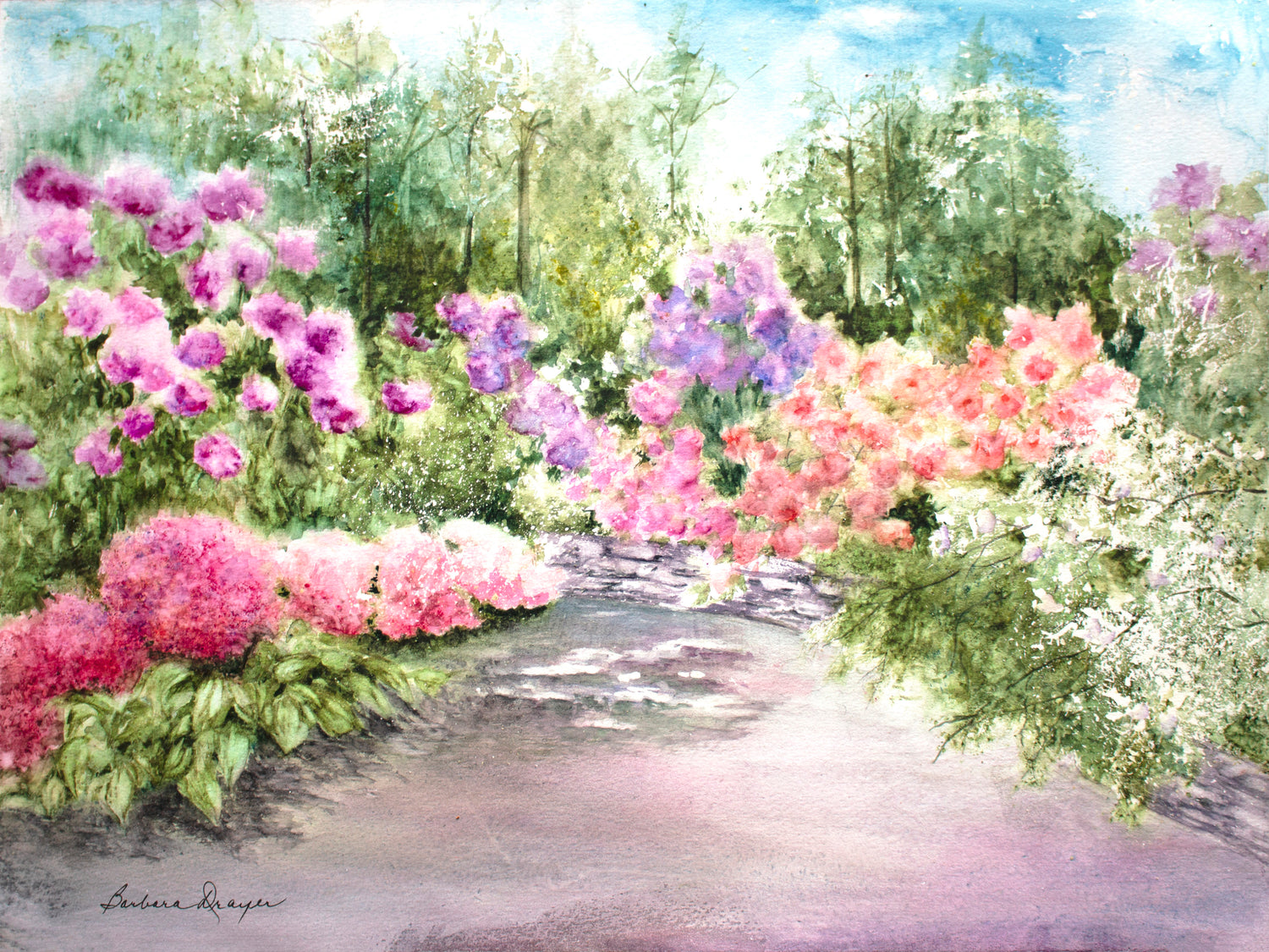 Purple and Pink Garden by Barbara Drayer